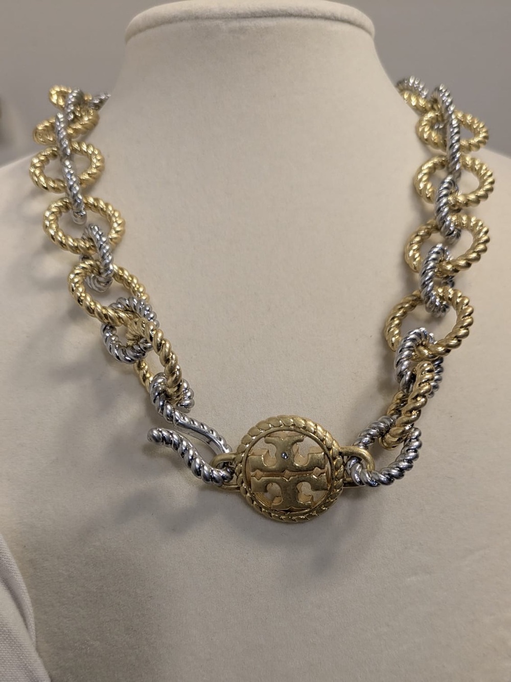 Gold and Silver Rope Link Statement Necklace